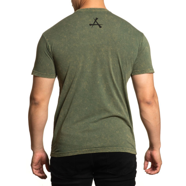 Футболка Affliction Scarecrow Military Green Lava Wash