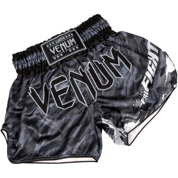 Шорти для тайсього боксу Venum Tecmo Muay Thai Shorts Dark Grey