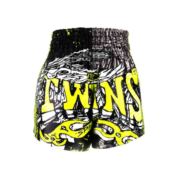 Шорти для тайського боксу Twins TBS-Graffiti Yellow Black