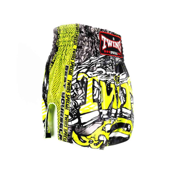 Шорти для тайського боксу Twins TBS-Graffiti Yellow Black