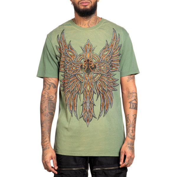 Футболка Affliction Absolution Tee VTG Green Potassium Spray