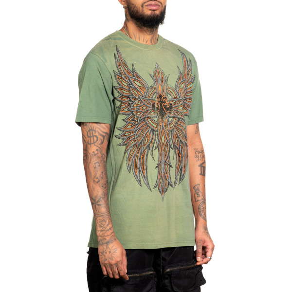 Футболка Affliction Absolution Tee VTG Green Potassium Spray