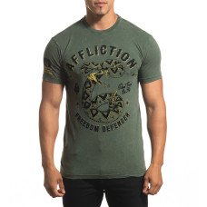 Футболка Affliction FD Revolutionary A24273 Olive Lava Wash