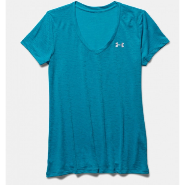Жіноча футболка Under Armour Womens Slub V-Neck Aqua Blue