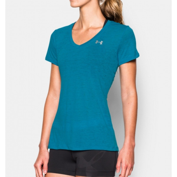 Жіноча футболка Under Armour Womens Slub V-Neck Aqua Blue