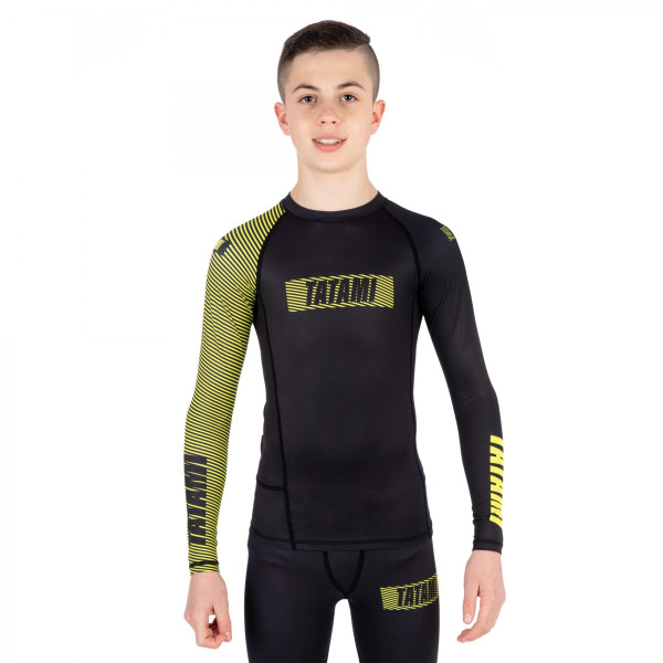 Дитячий рашгард Tatami Kids Essential 3.0 Long Sleeve Rash Guard Black Yellow