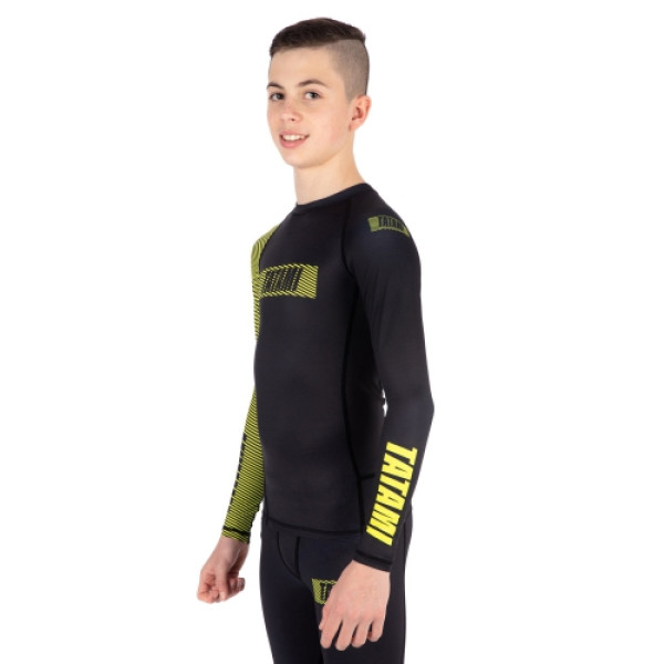 Дитячий рашгард Tatami Kids Essential 3.0 Long Sleeve Rash Guard Black Yellow