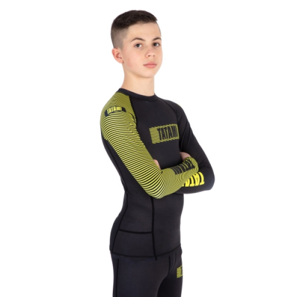 Дитячий рашгард Tatami Kids Essential 3.0 Long Sleeve Rash Guard Black Yellow
