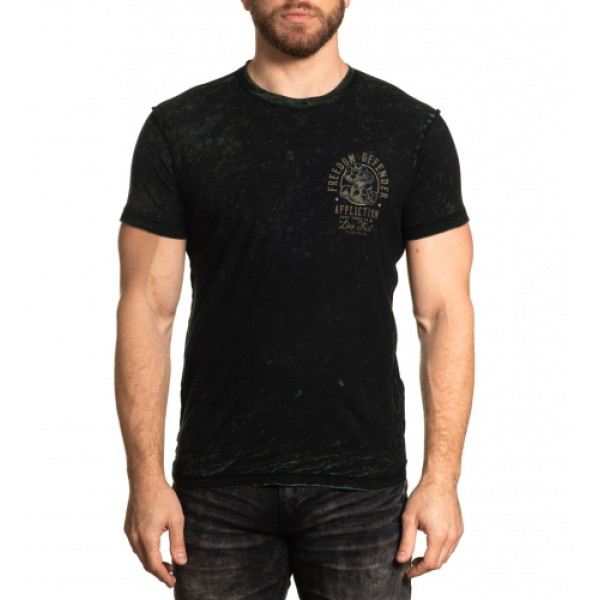 Футболка Affliction Skull Ranger Reversible Green Black