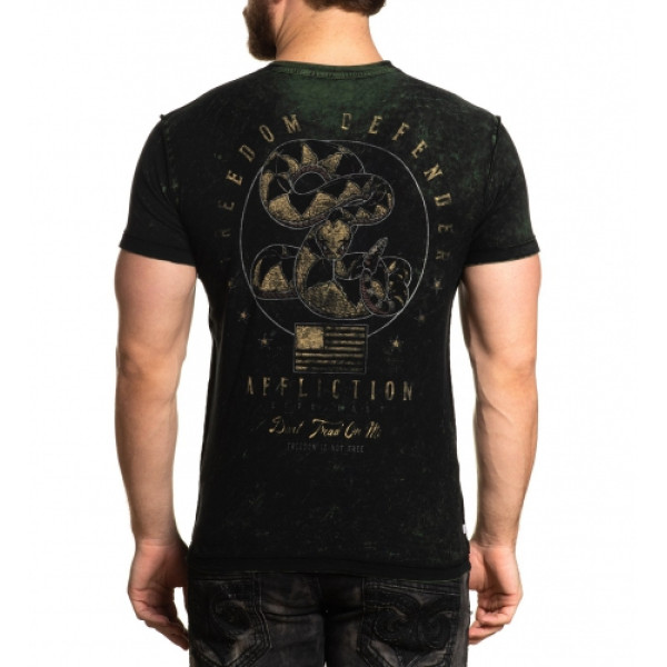 Футболка Affliction Skull Ranger Reversible Green Black