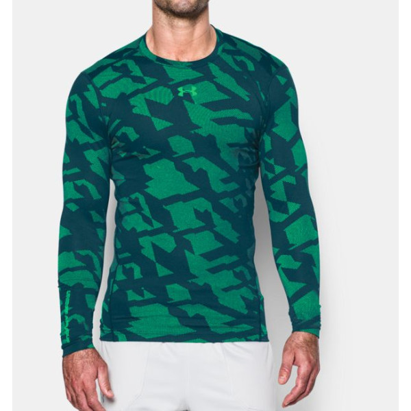 Компресійна футболка Under Armour ColdGear Jacquard Compression Crew Nova Teal