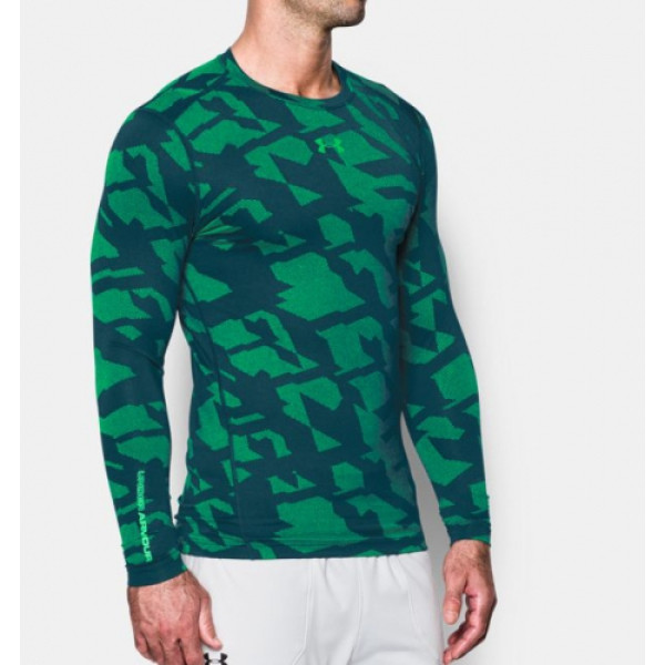 Компресійна футболка Under Armour ColdGear Jacquard Compression Crew Nova Teal