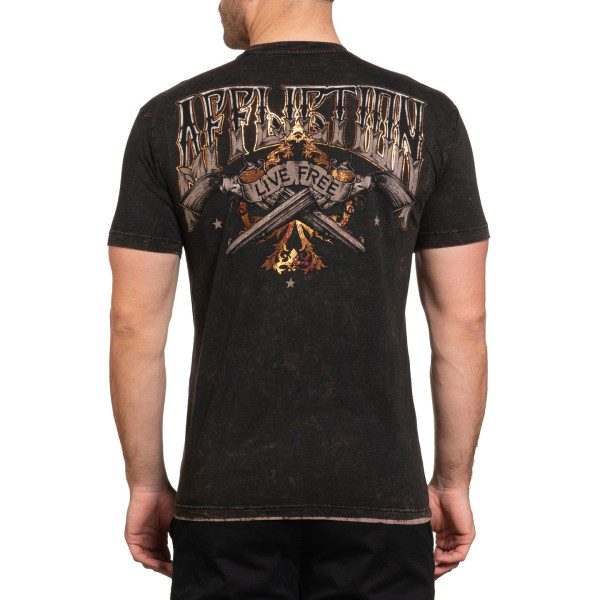 Двостороння футболка Affliction Duster Black Brown Lava Wash