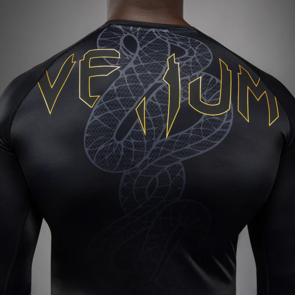 Рашгард Venum Serpenti Long Sleeve Rashguard Black Silver Gold