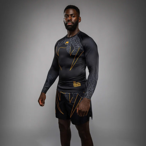 Рашгард Venum Serpenti Long Sleeve Rashguard Black Silver Gold