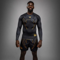 Рашгард Venum Serpenti Long Sleeve Rashguard Black Silver Gold