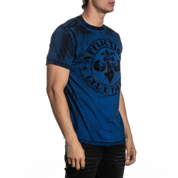 Футболка Affliction Divio Dare SS TEE Sapphire Blue
