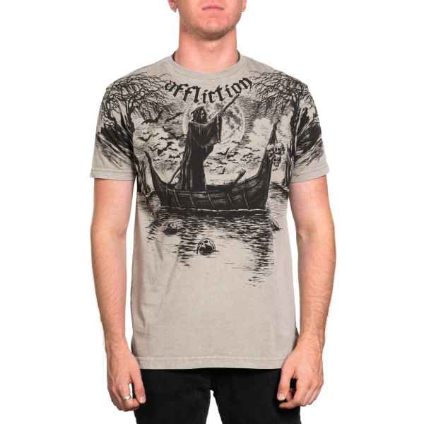 Футболка Affliction River Styx Silver Lava Wash