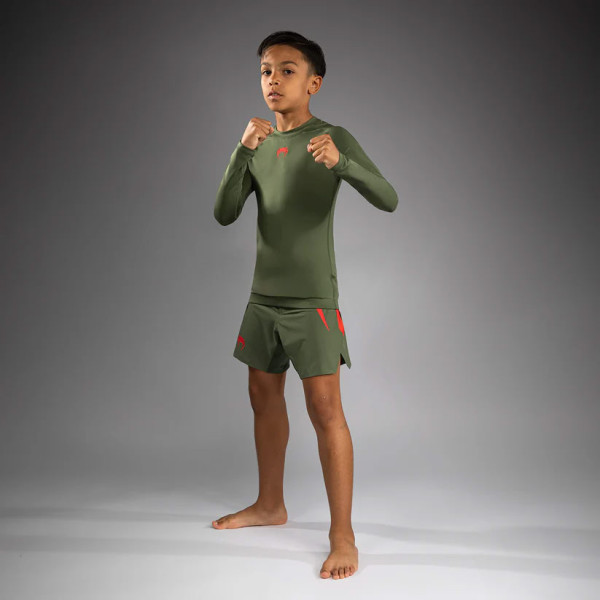 Дитячий рашгард Venum Contender Kids Rashguards Long Sleeves Army Green Orange