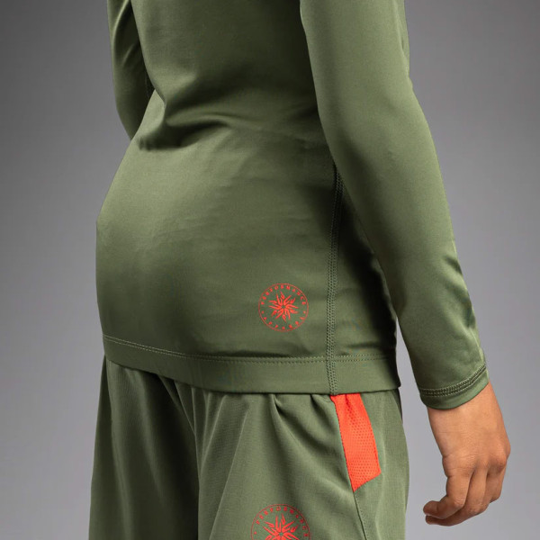Дитячий рашгард Venum Contender Kids Rashguards Long Sleeves Army Green Orange