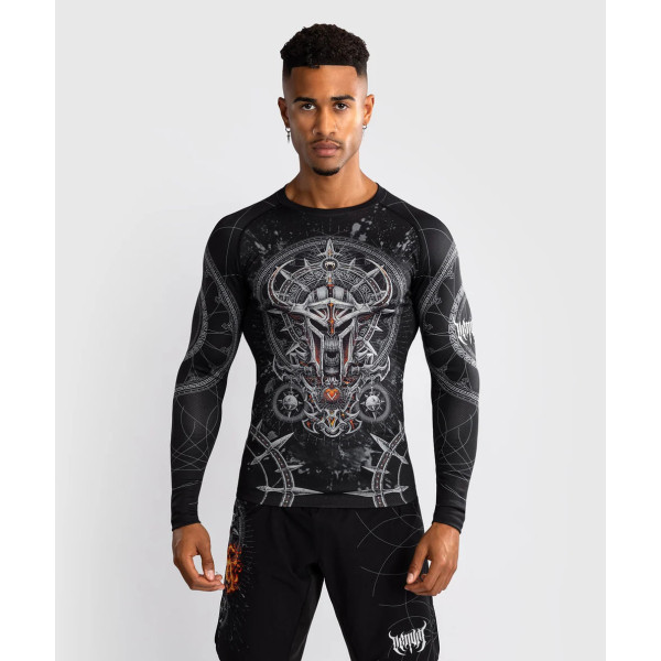 Рашгард Venum Gladiator 5.0 Men's Long Sleeve Rashguard Black Silver