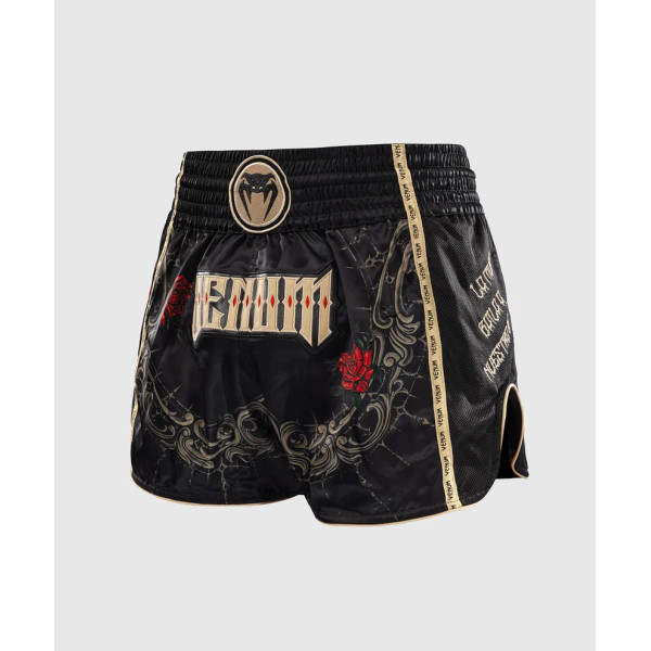 Тайські шорти Venum Santa Muerte 5.0 Muay Thai Shorts Deep Black Gold