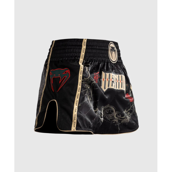Тайські шорти Venum Santa Muerte 5.0 Muay Thai Shorts Deep Black Gold