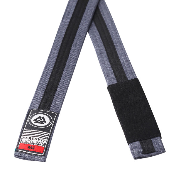 Дитячий пояс для кімоно Peresvit BJJ Belt Kid's Grey Black Stripe