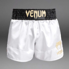 Тайські шорти Venum Classic Muay Thai Shorts White Gold Black
