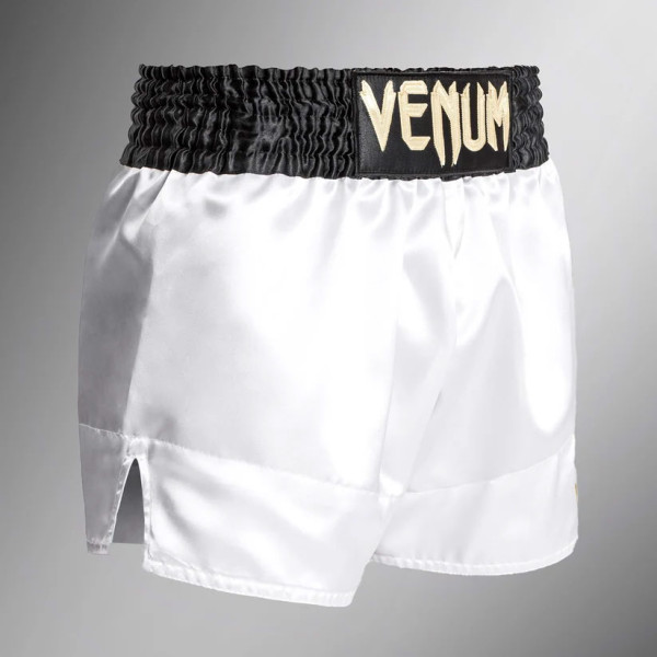 Тайські шорти Venum Classic Muay Thai Shorts White Gold Black