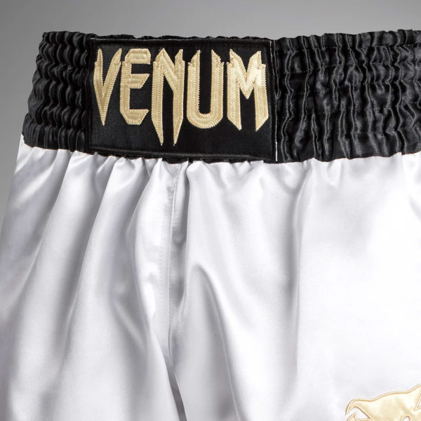 Тайські шорти Venum Classic Muay Thai Shorts White Gold Black