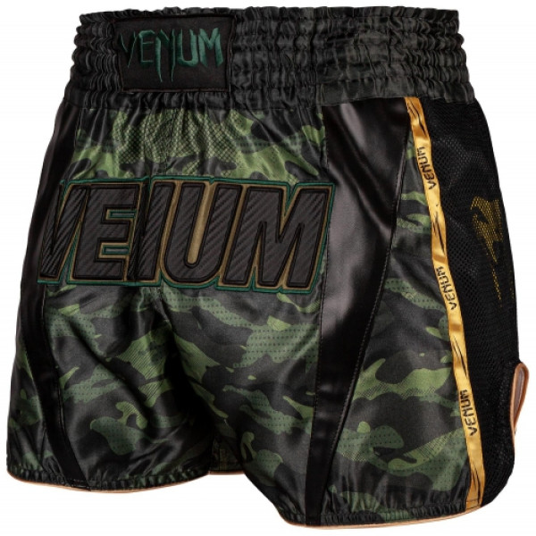 Шорти для тайського боксу Venum Full Cam Muay Thai Shorts Forest Camo Black