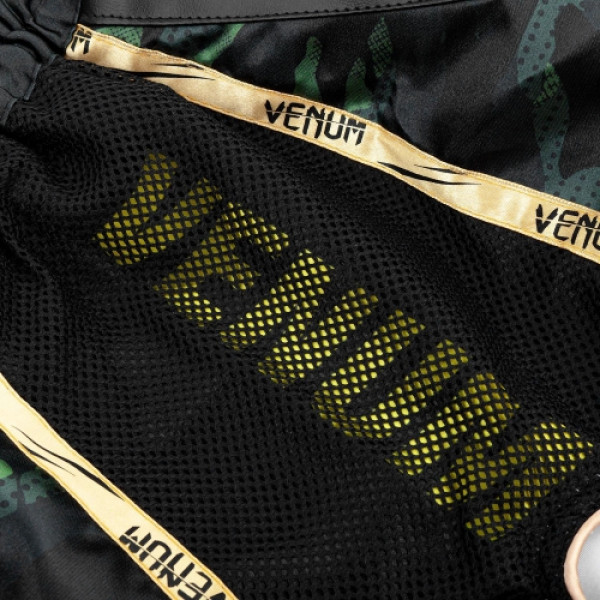 Шорти для тайського боксу Venum Full Cam Muay Thai Shorts Forest Camo Black