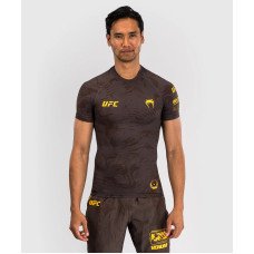 Рашгард UFC Venum FIGHT WEEK 4.0 Men's Short Sleeve Rashguards Dark Brown с короткими рукавами