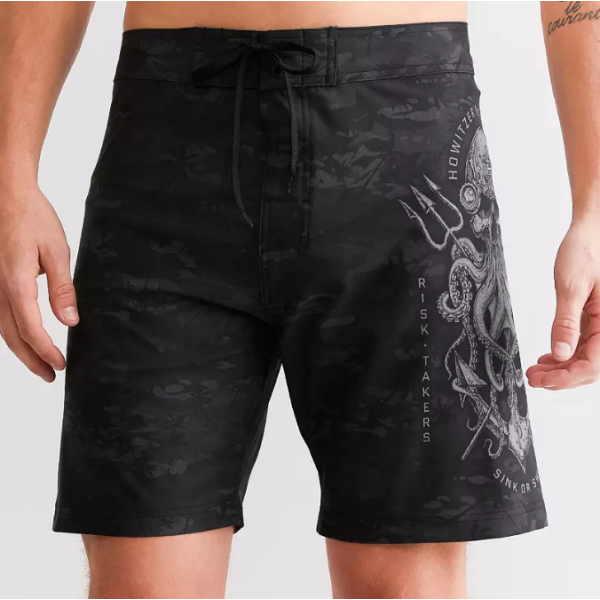 Пляжні шорти Howitzer Night Vision Stretch Boardshort Black Camo