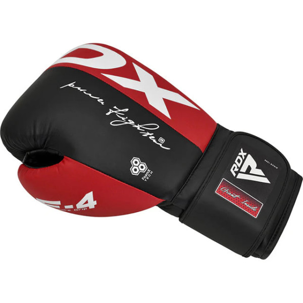 Боксерські рукавиці RDX F4 Boxing Gloves Hook & Loop Red Black