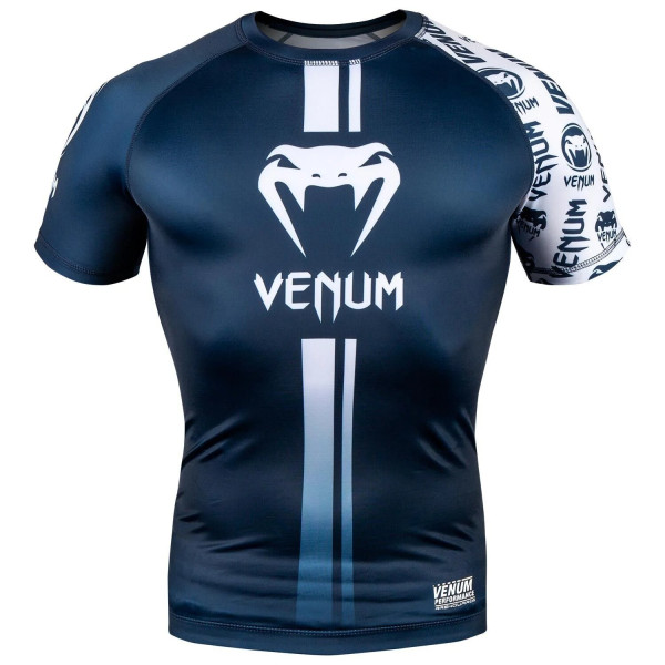 Рашгард Venum Logos Short Sleeves Rashguard Navy Blue White