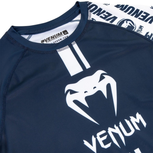 Рашгард Venum Logos Short Sleeves Rashguard Navy Blue White