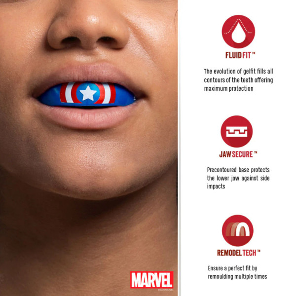 Капа SafeJawz Marvel Captain America Mouthguard Adult