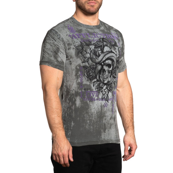 Футболка Affliction Serpent Command Silver Lava Wash