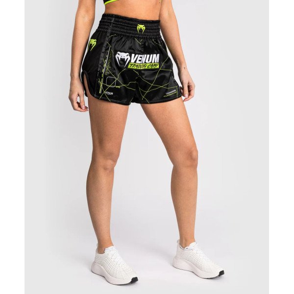 Жіночі тайські шорти Venum Training Camp 4.0 Muay Thai Short - Black/Neon Green