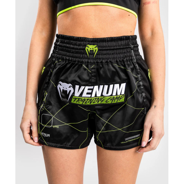 Жіночі тайські шорти Venum Training Camp 4.0 Muay Thai Short - Black/Neon Green