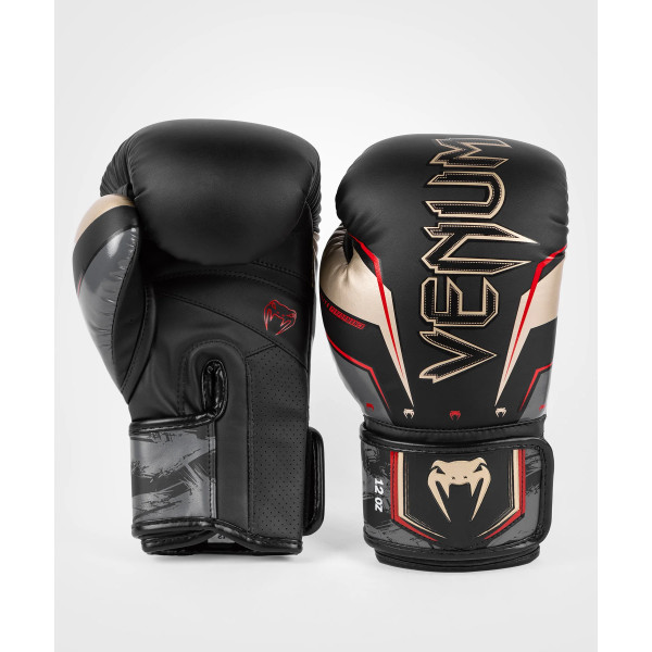 Боксерські рукавички Venum Elite Evo Boxing Gloves - Black Gold Red