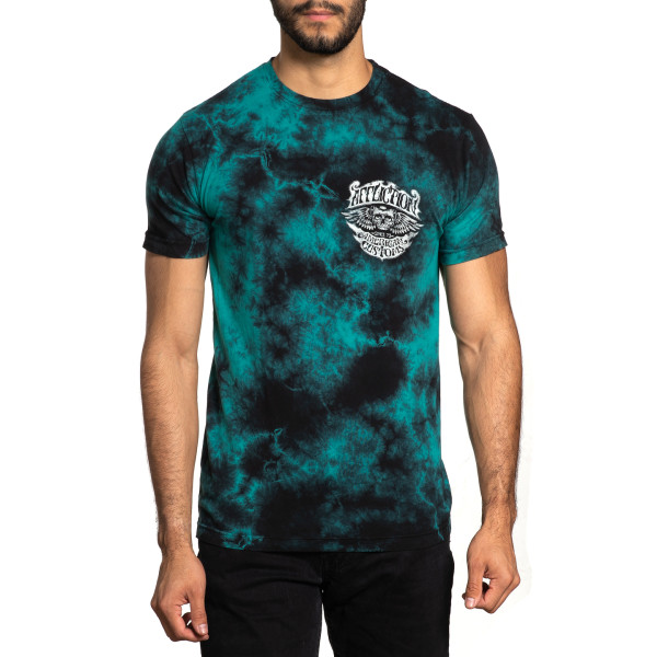 Футболка Affliction Long Road A24543 Teal Lightning Wash