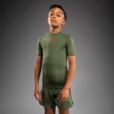 Дитячий рашгард Venum Contender Kids Rashguards Short Sleeve Army Green Orange