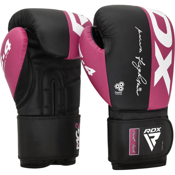 Боксерські рукавиці RDX F4 Boxing Gloves Hook & Loop Pink Black