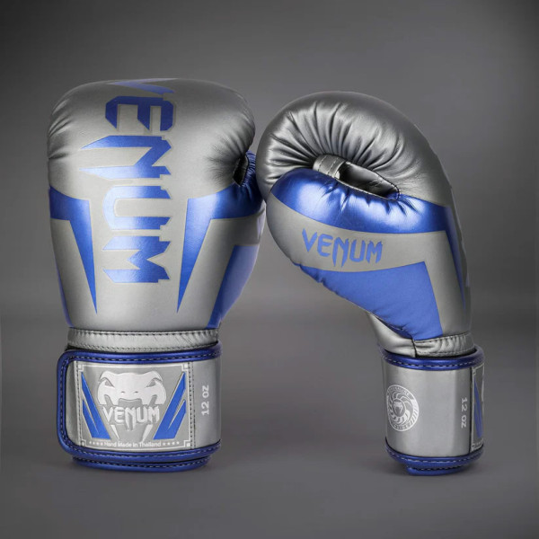 Боксерські рукавиці Venum Elite Boxing Gloves Grey Blue Silver