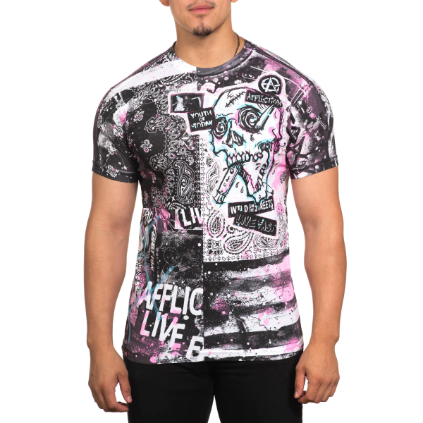 Футболка Affliction Gutterpop A25826 White Multi