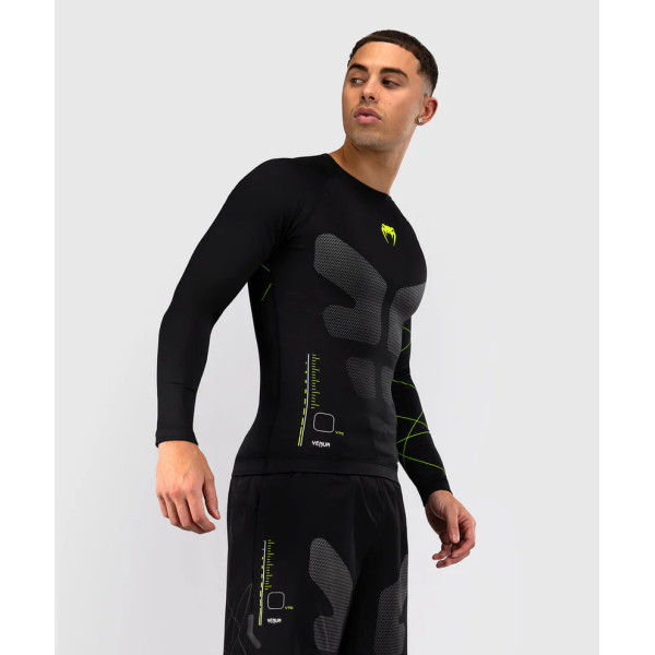 Рашгард Venum Training Camp 4.0 Long Sleeve Rashguard - Black/Neon Green
