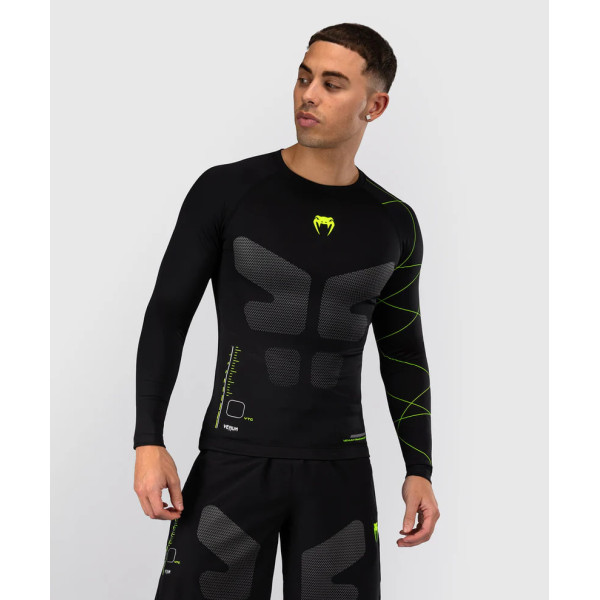 Рашгард Venum Training Camp 4.0 Long Sleeve Rashguard - Black/Neon Green